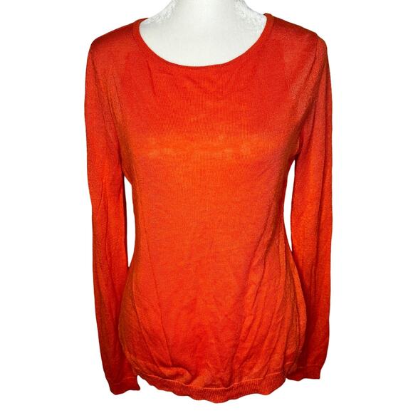Trouve Orange Crewneck Sz Small Lightweight Sweater Women's Long Sleeve Shirt - Picture 1 of 6